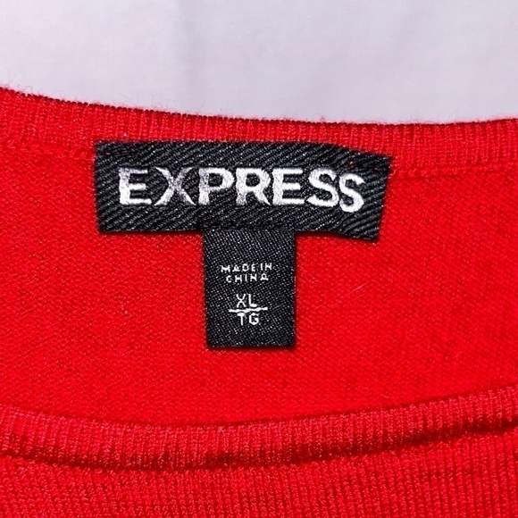 Express Shirt Scoop Wide Neck Pullover Long Sleeve Top Knit Ribbed Buttery Soft - Picture 3 of 6